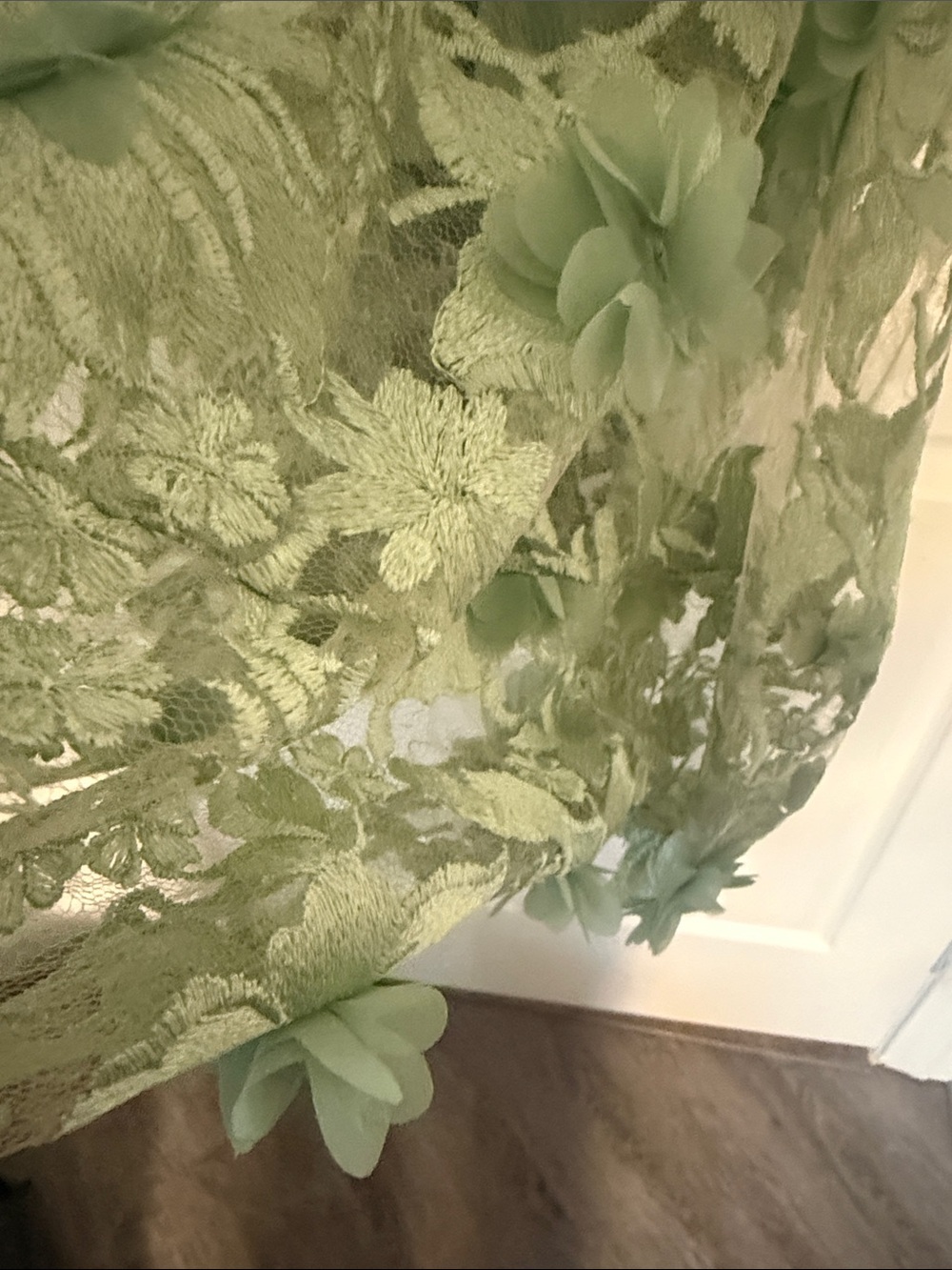 Dress the Population Sage Green Floral Lace Midi Dress - Picture 5 of 11